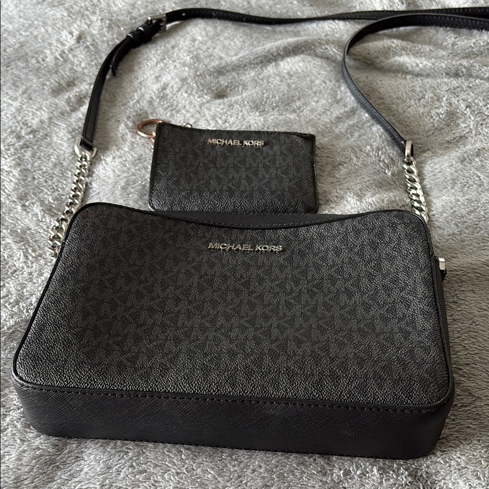 Michael Kors Black Crossbody Bag and Card Holder